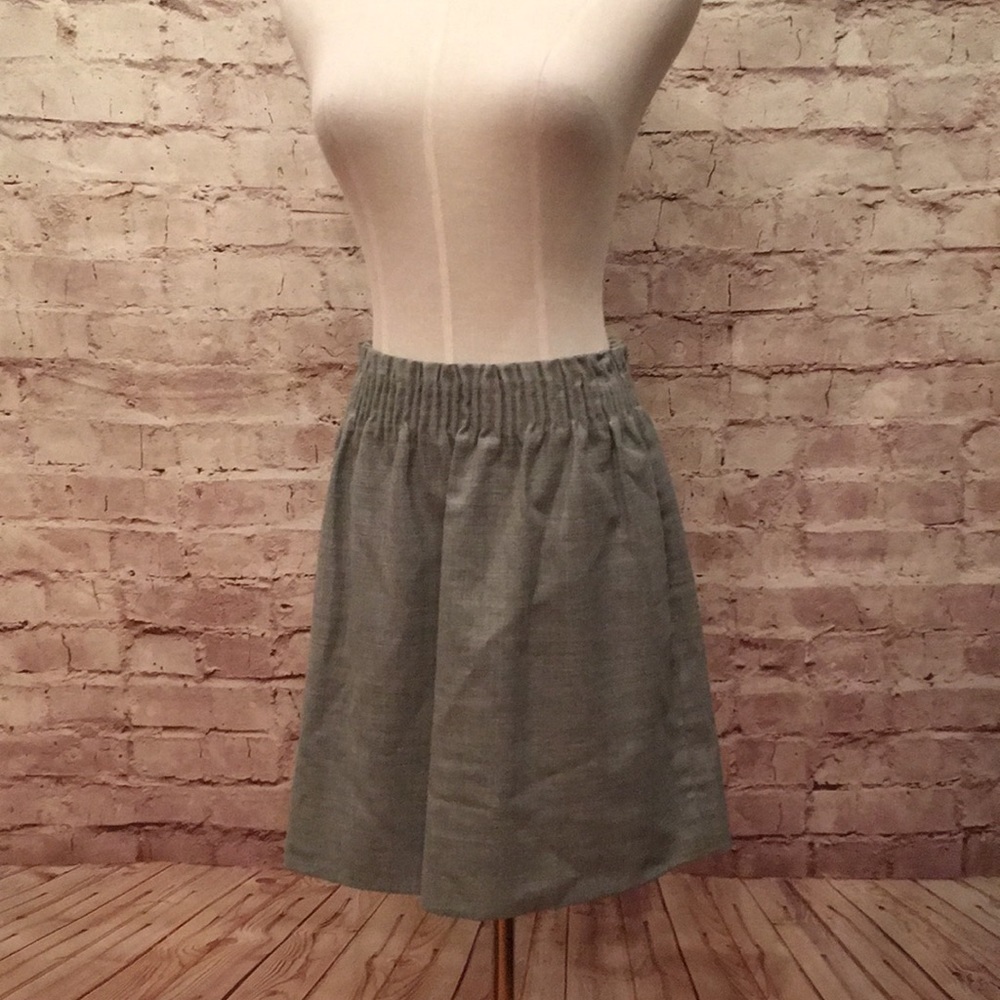 Wool Blend Sidewalk Skirt Elastic Waist Above knee
